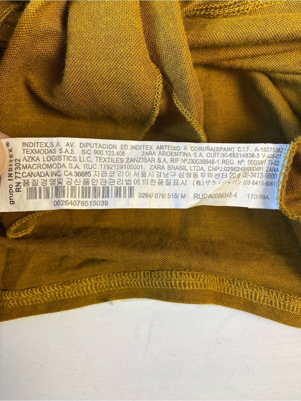 Zara Mustard Tie Front Draped Knit Top Size M Made in Portugal - Picture 5 of 6